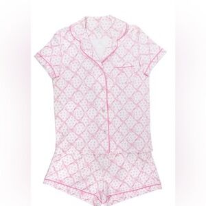 Love Shack Fancy x Roller Rabbit pink bow pajamas